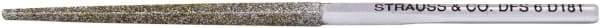 Strauss - 3.346" OAL Medium Square Needle Diamond File - 0.102" Wide x 0.102" Thick, 1.77 LOC, Gray, 126 Grit - Apex Tool & Supply