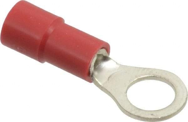 Thomas & Betts - 22-16 AWG Partially Insulated Crimp Connection Circular Ring Terminal - #10 Stud, 0.858" OAL x 0.315" Wide, Tin Plated Copper Contact - Apex Tool & Supply