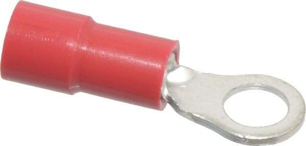 Thomas & Betts - 22-16 AWG Partially Insulated Crimp Connection Circular Ring Terminal - #8 Stud, 0.803" OAL x 0.26" Wide, Tin Plated Copper Contact - Apex Tool & Supply