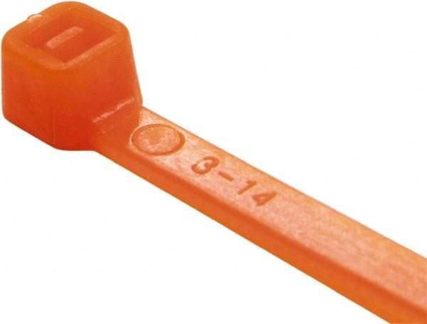 Value Collection - 14.6" Long Orange Nylon Standard Cable Tie - 50 Lb Tensile Strength, 106mm Max Bundle Diam - Apex Tool & Supply