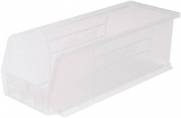 Akro-Mils - 50 Lb. Load Capacity, 14-3/4" Deep, Clear Polymer Hopper Stacking Bin - 5" High x 5-1/2" Wide x 14-3/4" Long - Apex Tool & Supply