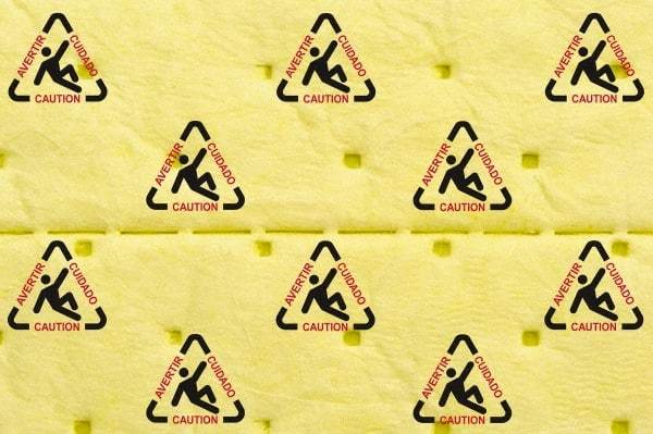 Brady SPC Sorbents - 20 Gal Capacity per Package, Chemical/Hazmat Roll - 150' Long x 15" Wide, Yellow, Polypropylene - Apex Tool & Supply