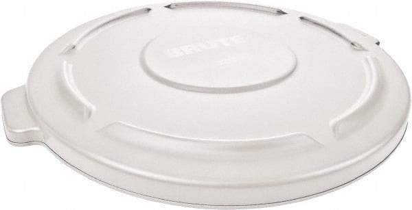 Rubbermaid - Round Lid for Use with 55 Gal Round Trash Cans - White, Polyethylene, For Brute Trash Cans - Apex Tool & Supply