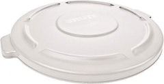 Rubbermaid - Round Lid for Use with 55 Gal Round Trash Cans - White, Polyethylene, For Brute Trash Cans - Apex Tool & Supply