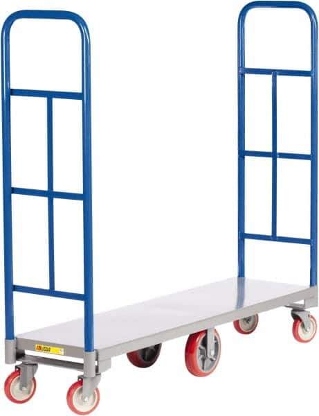 Little Giant - 2,000 Lb Capacity Steel High End Platform Truck - Steel Deck, 24" OAW, Polyurethane Casters - Apex Tool & Supply