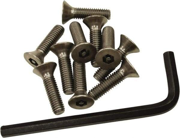 Acorn Engineering - #10-32, 3/4" Long Hex Drive Machine Screw - Flat Head, Grade 18-8 Stainless Steel, Uncoated - Apex Tool & Supply