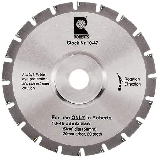 QEP - 6-3/16" Diam, 20mm Arbor Hole Diam, 20 Tooth Wet & Dry Cut Saw Blade - Tungsten Carbide-Tipped, Crosscut Action, Standard Round Arbor - Apex Tool & Supply