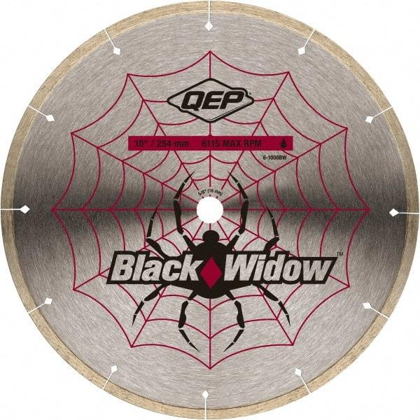 QEP - 10" Diam, 5/8" Arbor Hole Diam, Wet & Dry Cut Saw Blade - Diamond-Tipped, Smooth Action, Standard Round Arbor - Apex Tool & Supply