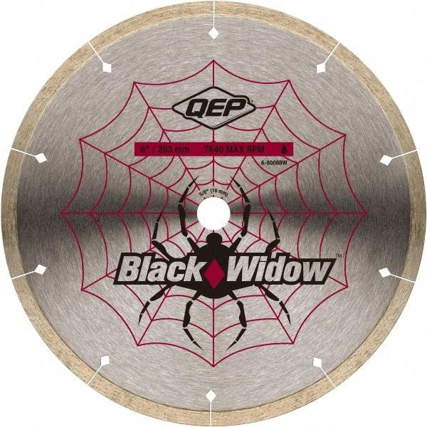 QEP - 8" Diam, 5/8" Arbor Hole Diam, Wet & Dry Cut Saw Blade - Diamond-Tipped, Smooth Action, Standard Round Arbor - Apex Tool & Supply