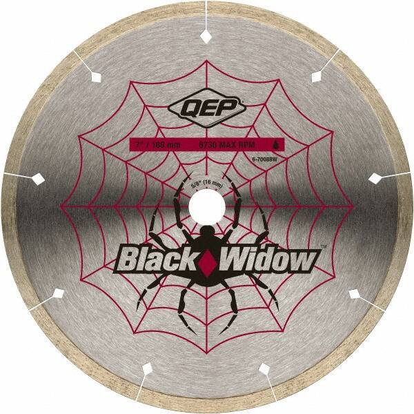 QEP - 7" Diam, 5/8" Arbor Hole Diam, Wet & Dry Cut Saw Blade - Diamond-Tipped, Smooth Action, Standard Round Arbor - Apex Tool & Supply