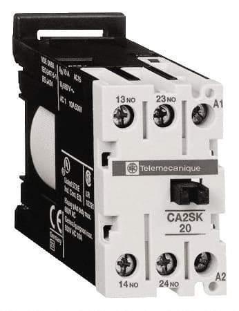 Schneider Electric - NC/NO, 120 VAC at 50/60 Hz Control Relay - DIN Rail Mount - Apex Tool & Supply