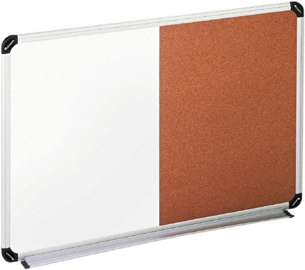 UNIVERSAL - 24" High x 36" Wide Cork/Melamine Dry Erase Board - Aluminum/Plastic Frame, 42-1/4" Deep, Includes Accessory Tray/Rail & Mounting Kit - Apex Tool & Supply