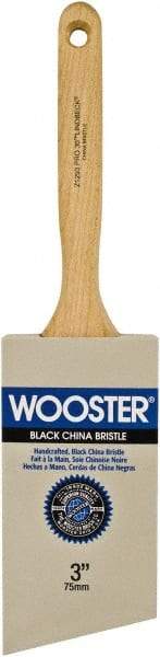 Wooster Brush - 3" Angled Hog Sash Brush - 2-15/16" Bristle Length, 7-7/8" Maple Fluted Handle - Apex Tool & Supply