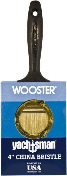 Wooster Brush - 4" Flat Hog Wall Brush - 3-3/16" Bristle Length, 6-1/4" Plastic Beavertail Handle - Apex Tool & Supply