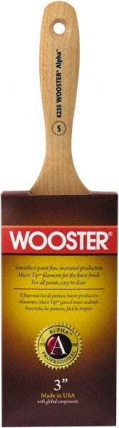 Wooster Brush - 3" Oval Synthetic Varnish Brush - 3-7/16" Bristle Length, 6-1/4" Maple Beavertail Handle - Apex Tool & Supply