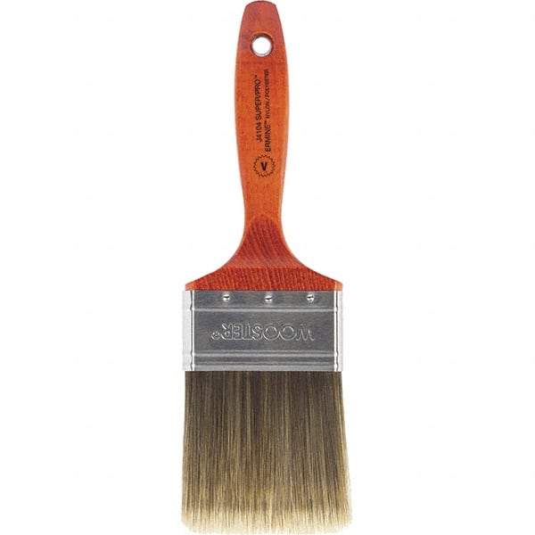 Wooster Brush - 3" Flat Nylon/Polyester Varnish Brush - 3-3/16" Bristle Length, 5-1/2" Wood Beavertail Handle - Apex Tool & Supply