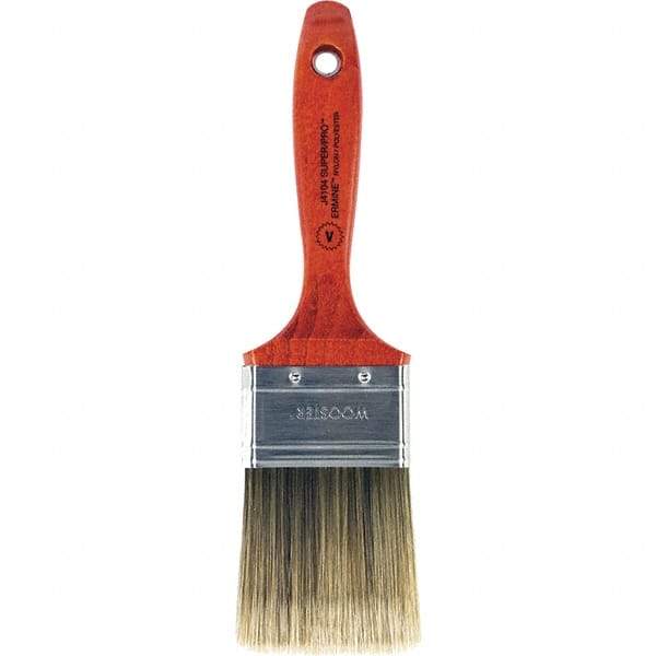 Wooster Brush - 2-1/2" Flat Nylon/Polyester Varnish Brush - 2-15/16" Bristle Length, 5-1/2" Wood Beavertail Handle - Apex Tool & Supply