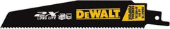 DeWALT - 6" Long x 1" Thick, High Speed Steel Reciprocating Saw Blade - Straight Profile, 10 TPI, Toothed Edge, Universal Shank - Apex Tool & Supply