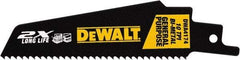 DeWALT - 4" Long x 1" Thick, High Speed Steel Reciprocating Saw Blade - Straight Profile, 10 TPI, Toothed Edge, Universal Shank - Apex Tool & Supply