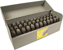 C.H. Hanson - 36 Piece, 1/4" Character Steel Stamp Set - Letters & Figures, Low Stress Round Face Full - Apex Tool & Supply