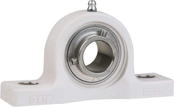 Value Collection - 5/8" ID, 5" OAL x 2-19/32" OAH Pillow Block - 1,495 Lb Static Cap, 2,877 Lb Dyn Cap, 3-3/4" Btw Mnt Hole Ctrs, 1-5/16" Base-to-Ctr Ht, Thermoplastic - Apex Tool & Supply