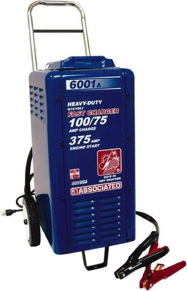 Associated Equipment - 6/12 Volt Battery Charger - 100 Amps/75 Amps, 375 Starter Amps - Apex Tool & Supply