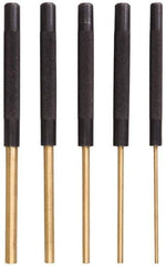 SPI - 5 Piece, 1/8 to 3/8", Pin Punch Set - Brass & Steel, Comes in Vinyl Pouch - Apex Tool & Supply