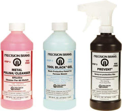Precision Brand - 1 Pint Bottle Tool Black Gel Kit - 1 Pint Tool Black Gel, 1 Pint Metal Polish Cleanser and 1 Pint Prevent - Apex Tool & Supply