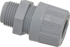 Woodhead Electrical - 3.18 to 4.749mm Capacity, Liquidtight, Straight Strain Relief Cord Grip - 1/2 NPT Thread, Nylon - Apex Tool & Supply