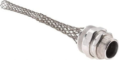 Woodhead Electrical - 31.75 to 34.93mm Capacity, Liquidtight, Straight Strain Relief Cord Grip - 1-1/4 NPT Thread, 12" Long, Aluminum - Apex Tool & Supply