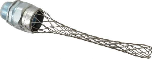 Woodhead Electrical - Liquidtight, Straight Strain Relief Cord Grip - 1 NPT Thread, 5-1/4" Long, Iron & Zinc-plated Steel - Apex Tool & Supply