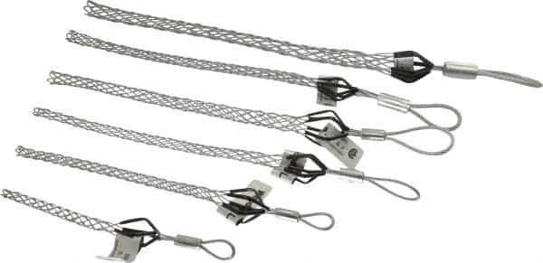 Woodhead Electrical - Flexible Eye, Closed Mesh, Steel Wire Pulling Grip Set - 5-12" Mesh, 1/4 to 1.24" Cable Diam - Apex Tool & Supply