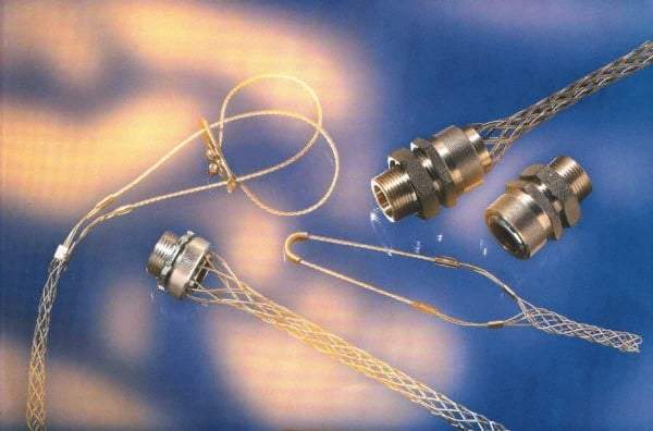 Woodhead Electrical - 3/4 to 0.99 Inch Cable Diameter, Tinned Bronze, Double Loop Support Grip - 21 Inch Long, 1,320 Lb. Breaking Strength, 14 Inch Mesh Length - Apex Tool & Supply