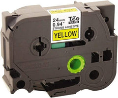 Brother - 1" Wide x 314.4" Long, Yellow Plastic/Paper Tape Cassette - For Label Maker - Apex Tool & Supply