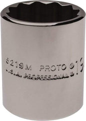 Proto - 3/8" Drive, Standard Hand Socket - 12 Points, 1-3/16" OAL, Chrome Finish - Apex Tool & Supply