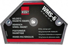 Bessey - 4" Wide x 9/16" Deep x 2-1/2" High Magnetic Welding & Fabrication Square - 35 Lb Average Pull Force - Apex Tool & Supply