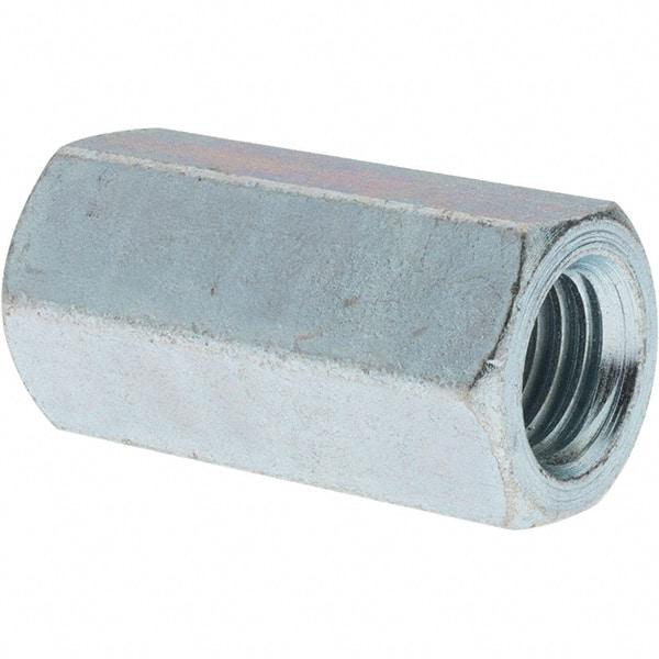 Value Collection - M14x2.00 Metric Coarse, 54mm OAL Steel Standard Coupling Nut - Zinc-Plated Finish, 28mm Width Across Flats - Apex Tool & Supply