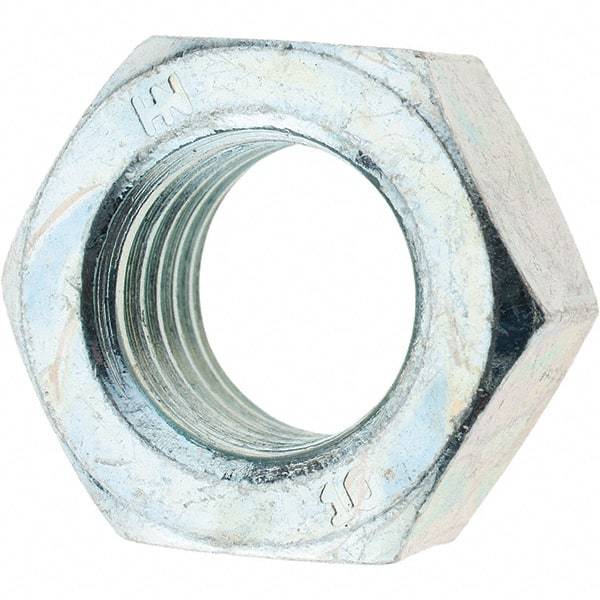 Value Collection - M16x2.00 Metric Coarse Steel Right Hand Hex Nut - 24mm Across Flats, 13mm High, Zinc-Plated Finish - Apex Tool & Supply