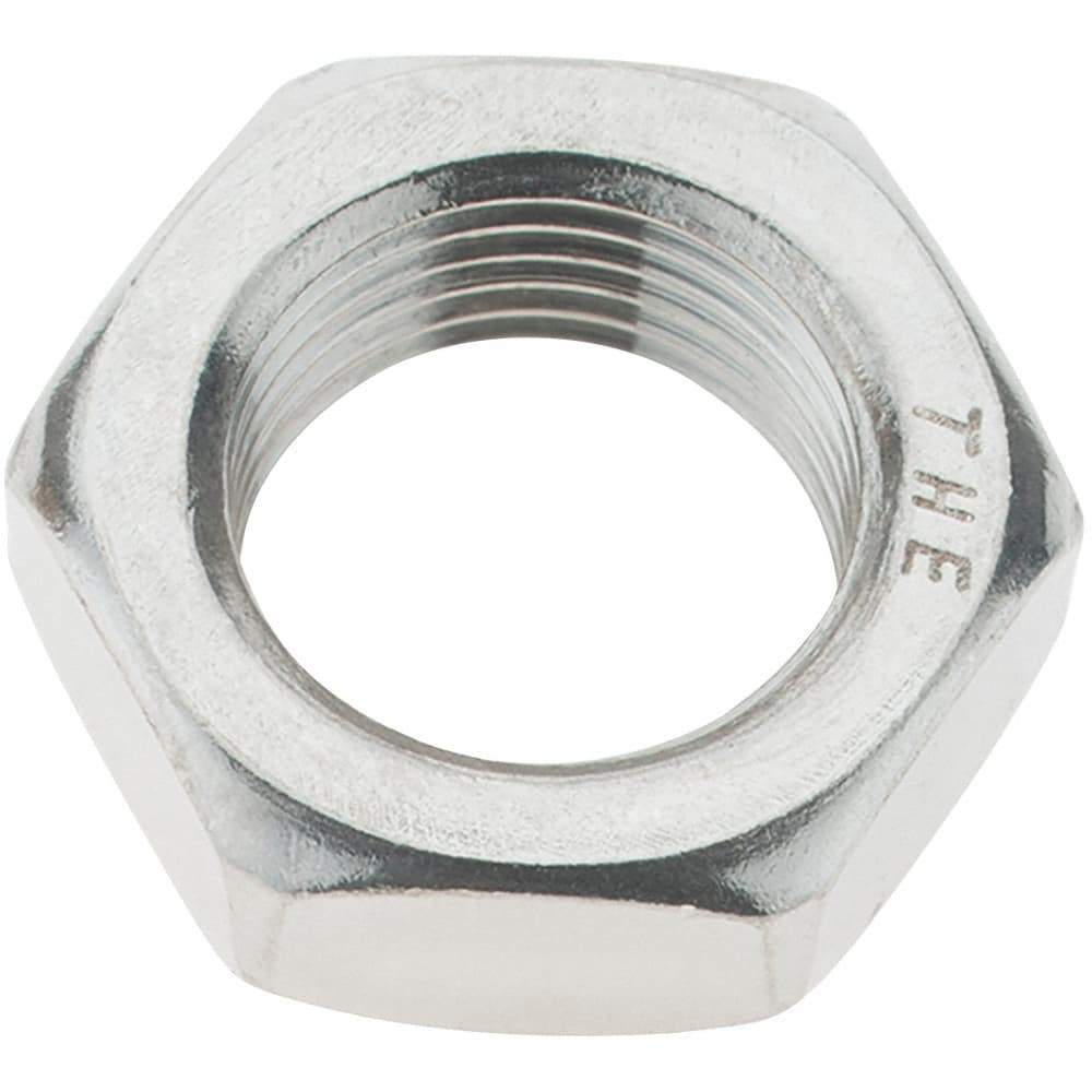Value Collection - 3/4-16 UNC Stainless Steel Right Hand Hex Jam Nut - 1-1/8" Across Flats, 27/64" High - Apex Tool & Supply