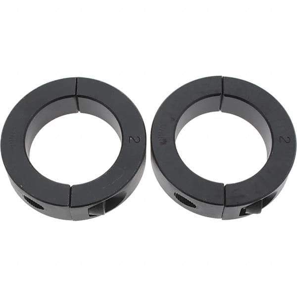 Value Collection - 2" Bore, Steel, Two Piece Shaft Collar - 3" Outside Diam, 11/16" Wide - Apex Tool & Supply