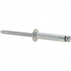 Value Collection - Size 612 Dome Head Steel Open End Blind Rivet - Steel Mandrel, 0.626" to 3/4" Grip, 3/8" Head Diam, 0.192" to 0.196" Hole Diam, 0.95" Length Under Head, 3/16" Body Diam - Apex Tool & Supply