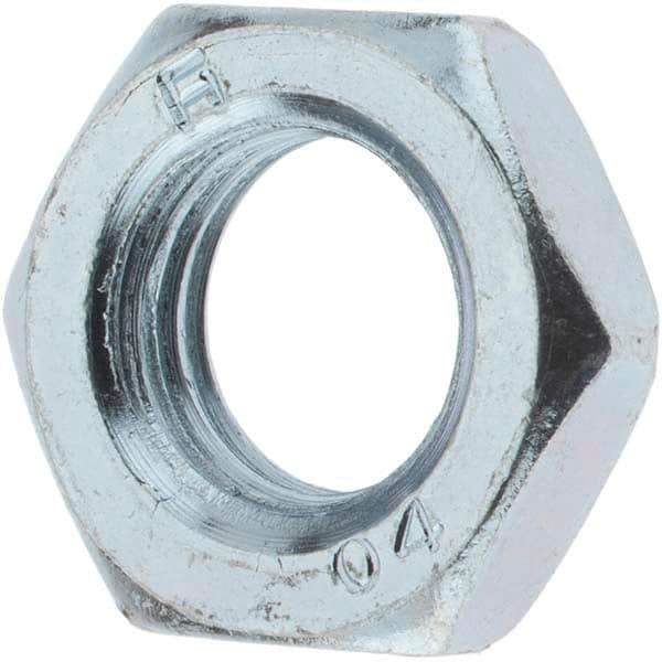 Value Collection - M12x1.50 Metric Fine Steel Right Hand Hex Jam Nut - 19mm Across Flats, 6mm High, Zinc-Plated Finish - Apex Tool & Supply