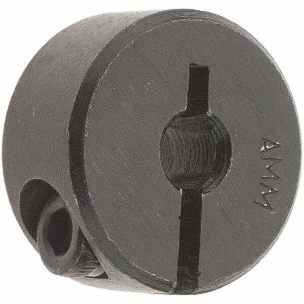 Value Collection - 4mm Bore, Steel, One Piece Clamp Collar - 11/16" Outside Diam - Apex Tool & Supply