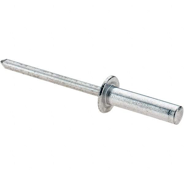 Value Collection - Size 68 Dome Head Aluminum Closed End Sealing Blind Rivet - Aluminum Mandrel, 0.376" to 1/2" Grip, 0.374" Head Diam, 0.192" to 0.196" Hole Diam, 0.748" Length Under Head, 3/16" Body Diam - Apex Tool & Supply