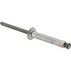 Value Collection - Size 616 Dome Head Aluminum Open End Blind Rivet - Steel Mandrel, 0.751" to 1" Grip, 3/8" Head Diam, 0.192" to 0.196" Hole Diam, 1.2" Length Under Head, 3/16" Body Diam - Apex Tool & Supply