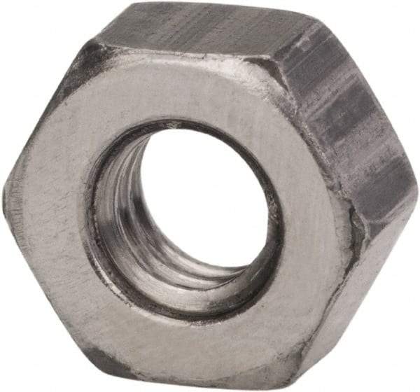 Made in USA - 3/8-16 UNC Steel Right Hand Hex Nut - 9/16" Across Flats, 0.337" High, Zinc Clear Finish - Apex Tool & Supply