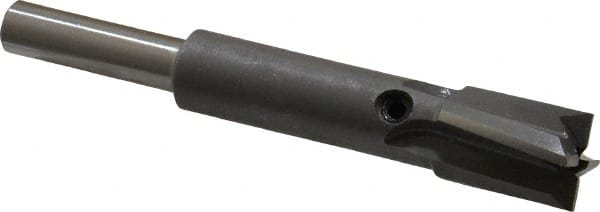 Made in USA - 7/16" Diam, 1/4" Shank, Diam, 4 Flutes, Straight Shank, Interchangeable Pilot Counterbore - Apex Tool & Supply