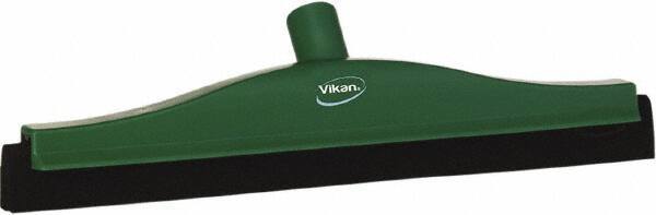 Vikan - 16" Foam Rubber Blade Bench Squeegee - Double Edge, Green, Plastic Holder - Apex Tool & Supply