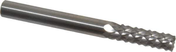 Accupro - 1/4" Diam, 3/4" LOC, Burr End, Solid Carbide Diamond Pattern Router Bit - Right Hand Cut, 2-1/2" OAL, 1/4" Shank Diam, Use on Fiberglass - Apex Tool & Supply