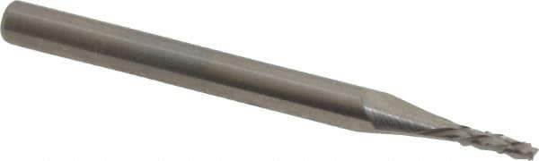 Accupro - 1/16" Diam, 3/16" LOC, Fishtail Point End, Solid Carbide Diamond Pattern Router Bit - Right Hand Cut, 1-1/2" OAL, 1/8" Shank Diam, Use on Fiberglass - Apex Tool & Supply